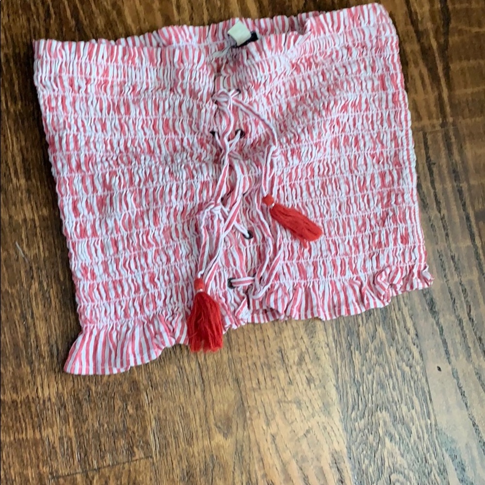 American eagle red and white tube top